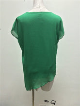 Summer Green Black Ladies Chiffon Tops Ruffle Women Blouses Oversize High Low Shirt Women Tops Blusas Femininas 2015 Blusa