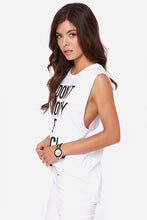 Summer Letter White Tank Top Tops Camisetas Y Tops Fitness Women Ropa Mujer Plus Size T Shirt Women Tops 2015 Tee Shirts