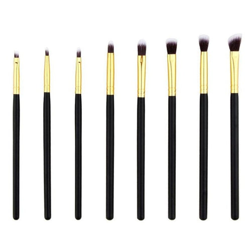 Synthetic Hair & Wood & Aluminum Material 8pcs Pro Eye Brush Set Blending Shadow Eyeliner Smoked Bloom Cosmetic Tools Anne