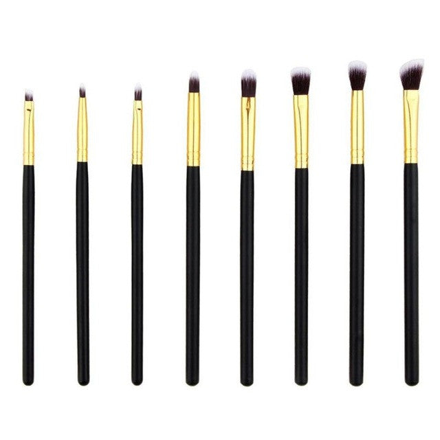 Synthetic Hair & Wood & Aluminum Material 8pcs Pro Eye Brush Set Blending Shadow Eyeliner Smoked Bloom Cosmetic Tools Anne