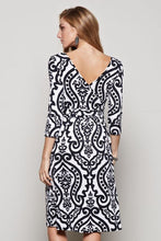 The Milk Silk Tribal Print Three Quarter Sleeve Dress Knee Length V-Neck Slim 2016 Women Autumn Club New Fashion Sexy Dress