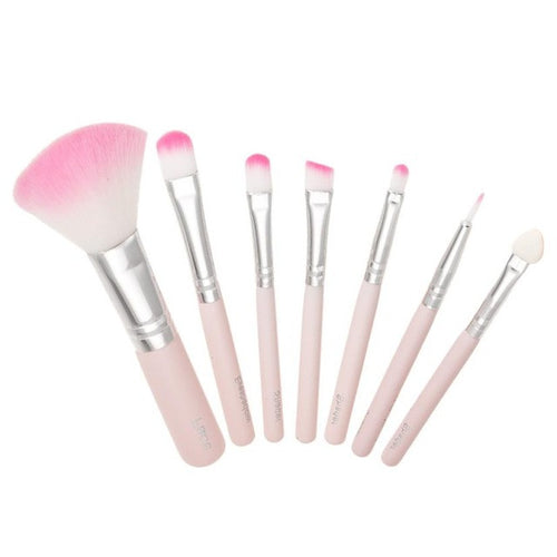 This cosmetic brush is individually handmade Wooden Handle + nylon wool Material 7Pcs Makeup Brush Anne