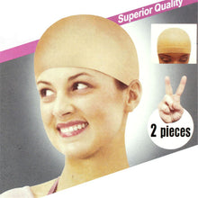 Top Selling 2pcs Unisex Nylon Bald Wig Hair Cap Stocking Liner Snood Mesh Stretch Nude Beige Use and wash easily Anne