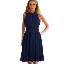 Turtle Neck Dress Ruched Navy Blue Knee Length Dress Chiffon Casual 2016 Elegant Navy Blue Dress Navy Knee Length Dress