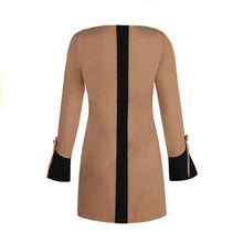 TurtleNeck Zipper Autumn Bow Solid Flare Sleeve Mini Dress Loose Casual Dresses 2016 New Fashion Women Fall Black Khaki Dress