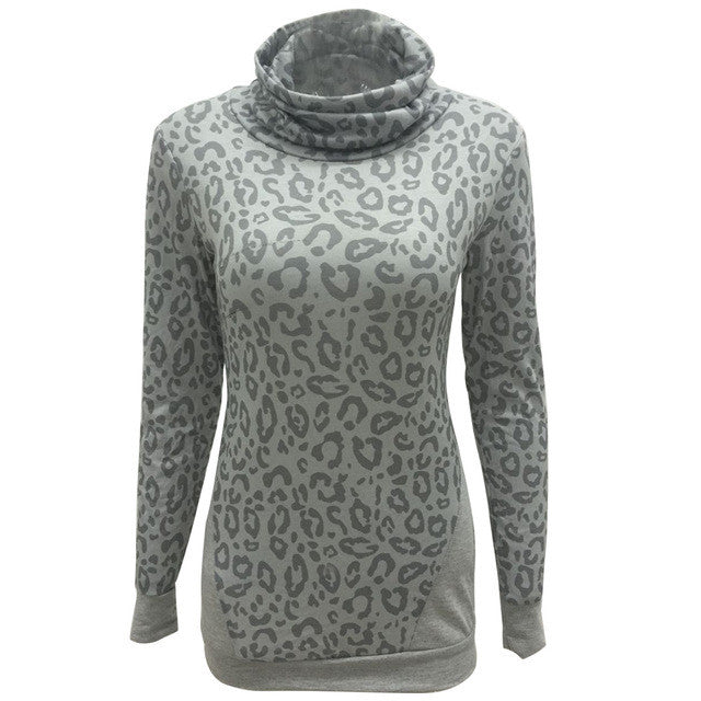 Turtleneck Fashion Print Blouse Full Sleeve Patchwork Slim Women Shirt XXL Women 2016 Hot Skinny Casual Autumn Blouses