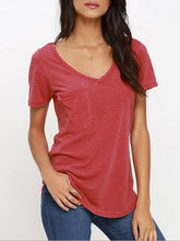 V Neck Front Pocket Short Sleeve T Shirt Women Tee Shirt Women Tshirt Summer Fashion Vogue Women Clothing Fashionable Women