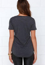 V Neck Front Pocket Short Sleeve T Shirt Women Tee Shirt Women Tshirt Summer Fashion Vogue Women Clothing Fashionable Women