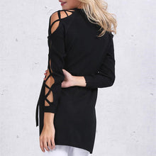V-Neck Hollow Out High And Low Blouse Solid Full Sleeve Black Red Tops Women Fall Fashion Clothes New 2016 Autumn Sexy Blouse