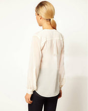 V Neck Women Blouses Draped Women Tops Blusas Blusa Feminina Camisas Femininas 2015 Vintage Sexy White Black Blouse