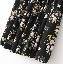 V Neck Wrap Cotton Elegant High Waist Black Floral Print Mini Short Dress Half Sleeve Sexy Flower A Line Casual Woman 2016