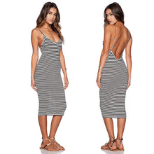 Vestido Female Robe Plus Size White Dress Sexy Women Dress Striped Backless Slim Summer Dress 2015 For Women'S Dresses Vestidos