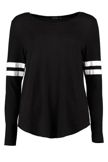 White Black O-Neck Casual Full Length T Shirt Grey Womens Tee For Summer Fall Casual Ladies 2016 Fashion Tops Striped