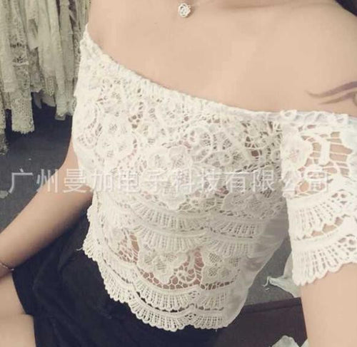 White Lace Blouse Tropical Blusa Blusas Femininas Top Cropped Ladies Top Blouses Women Camisas Femininas Woman Clothes