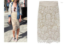 White Lace Skirts For Women Straight Midi Flower Pencil Skirt Womens Saia Faldas Saias Jupe Midi Skirt Women Skirt 2015