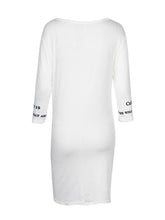 White Letter Print Sightseeing Printing White Dress Casual Summer Midi Dress Girl Summer Autumn Women Dresses New Arrivals 2016