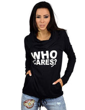Who Cares T Shirt Hoodie Long Sleeve Casual Women Top Autumn Summer Top Fashion Women Fashion Clothes Women 2016 High Quality