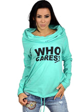 Who Cares T Shirt Hoodie Long Sleeve Casual Women Top Autumn Summer Top Fashion Women Fashion Clothes Women 2016 High Quality