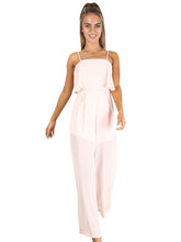 Wide Leg Pant Spaghetti Strap Sheer Long Chiffon Jumpsuit Ruffle Elegant Casual Women Romper Fashion 2017 New Overalls Summer
