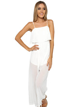 Wide Leg Pant Spaghetti Strap Sheer Long Chiffon Jumpsuit Ruffle Elegant Casual Women Romper Fashion 2017 New Overalls Summer