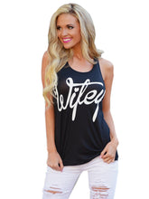 Wifey Letter Print Tank Top Sleeveless Women Summer Vest Backracer Girl Shirt Fitness Loose Tank Top Vetement 2016 Fashion