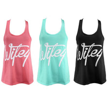 Wifey Letter Print Tank Top Sleeveless Women Summer Vest Backracer Girl Shirt Fitness Loose Tank Top Vetement 2016 Fashion