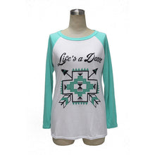 Wild Child Life'S A Dance Letter Print Patchwork T Shirt Women Autumn Casual T-Shirt Tee 2016 Fashion Girl Tshirt Women New Pin