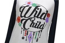 Wild Child Life'S A Dance Letter Print Patchwork T Shirt Women Autumn Casual T-Shirt Tee 2016 Fashion Girl Tshirt Women New Pin