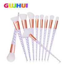 Women 10PCS Make Up Foundation Eyebrow Eyeliner Blush Cosmetic Concealer Brushes white makeup brushes Anne