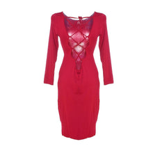 Women Backless lace up ties up Dress Bow Wine Red Dress With Long Sleeve White Party Fashion Dress Bodycon Lady Dress New 2017