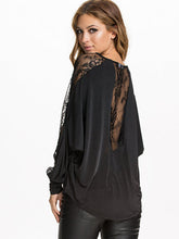 Women Cotton Lace Blouse Top Women Long Sleeve Black Blouse Plus Size Big Size Mesh Crochet Blouse Hollow Top Batwing Fashion