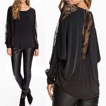 Women Cotton Lace Blouse Top Women Long Sleeve Black Blouse Plus Size Big Size Mesh Crochet Blouse Hollow Top Batwing Fashion