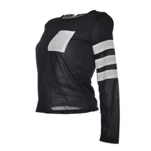 Women Long Sleeve Blouse Pocket Grey Striped Blouse Causal Tops Wine Red shirt Black Cotton Tee Autumn Plus Size Patchwork 2015