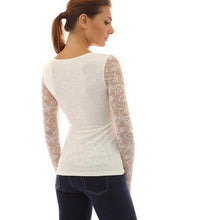 Women Long Sleeve Blouse Sexy Floral Embroidery Blouse Autumn Plus Size Fashion Casual Cute Mesh Lace Blouses White Lace Blouse