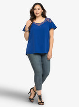 Women Mesh Patchwork Polka Dot Shirt Top See Through Navy Blue Butterfly Short Sleeve Big Size Plus Sizes 2Xl 3Xl Shirt Casual