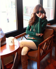 Women Mini Sexy Dress Turtleneck Red Black Cotton Knitted Winter Dress Plus Size XXL Slim Dresses Bodycon Casual Korean Clothes