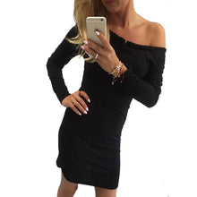 Women Off the shoulder Slash Neck Causal Dress Bow Mini Sexy Dress Black Cotton Dress Grey Loose Dress Tunic Fashionable Women