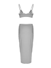 Women Sexy Two Piece Outfits Dress Spaghetti Strap Bodycon Pencil Dress High Waist Long Dress 2016 Culb Wear Party Evening