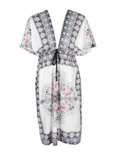 Women Sexy V-Neck Boho Summer Floral Tunic Beach Midi Dress Colorful Tribal Dress Pattern New Arrivals Women Dresses 2016