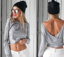 Women Shirts Crop Grey Tops Ropa Mujer Shirt Blusas Cross Hollow Femininas 2015 Blusa Camisa Feminina Women Blouses Blouse