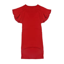 Women Summer Dress Ruffle Butterfly Sleeve Tube Work Dress Red Blue Formal Midi Teacher Dress Wear to Work Plus Size Party