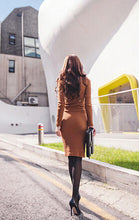 Women Turtle Neck Spring Stretch Black Dress OL Elegant Khaki Office Work Dress Slim Bodycon Dresses With Long Sleeves NEW 2016