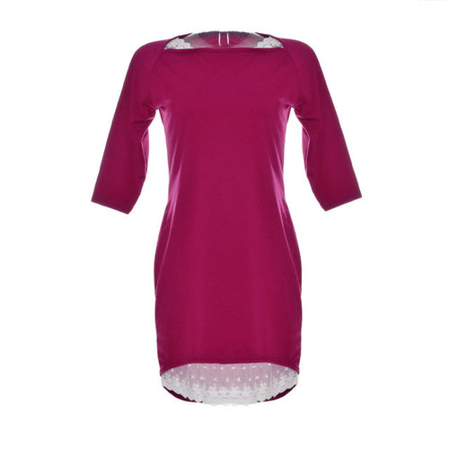 Women Wine Red Eyelash Lace Hollow Out Dress White Mesh Embroidery Dress Causal Loose Dress Autumn Vintage Retro Crochet Dress