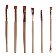 Wooden Handle + Animal Hair And Fiber 6PCS Cosmetic Makeup Brush Lip Makeup Brush Eyeshadow Brush set pennelli ovali Anne