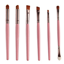 Wooden Handle + Animal Hair And Fiber 6PCS Cosmetic Makeup Brush Lip Makeup Brush Eyeshadow Brush set pennelli ovali Anne