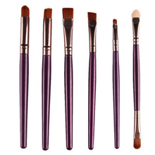 Wooden Handle + Animal Hair And Fiber 6PCS Cosmetic Makeup Brush Lip Makeup Brush Eyeshadow Brush set pennelli ovali Anne