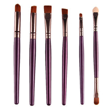 Wooden Handle + Animal Hair And Fiber 6PCS Cosmetic Makeup Brush Lip Makeup Brush Eyeshadow Brush set pennelli ovali Anne