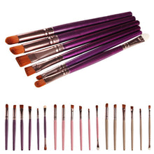 Wooden Handle + Animal Hair And Fiber 6PCS Cosmetic Makeup Brush Lip Makeup Brush Eyeshadow Brush set pennelli ovali Anne