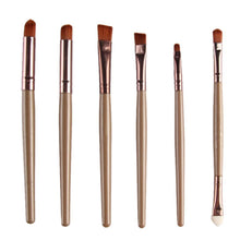 Wooden Handle + Animal Hair And Fiber 6PCS Cosmetic Makeup Brush Lip Makeup Brush Eyeshadow Brush set pennelli ovali Anne