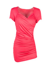 Wrap Short Sleeve Blouse Elegant Ruched Cross Bodycon Ladies Shirts And Blouses Ladies Top Summer V Neck Women Shirts